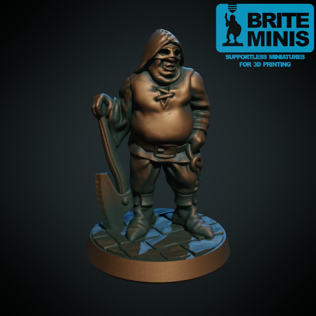 Bøddel, 3D-printet D&D-miniatyr fra Spillsmia.