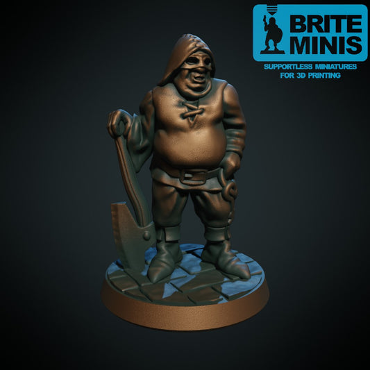 Bøddel, 3D-printet D&D-miniatyr fra Spillsmia.