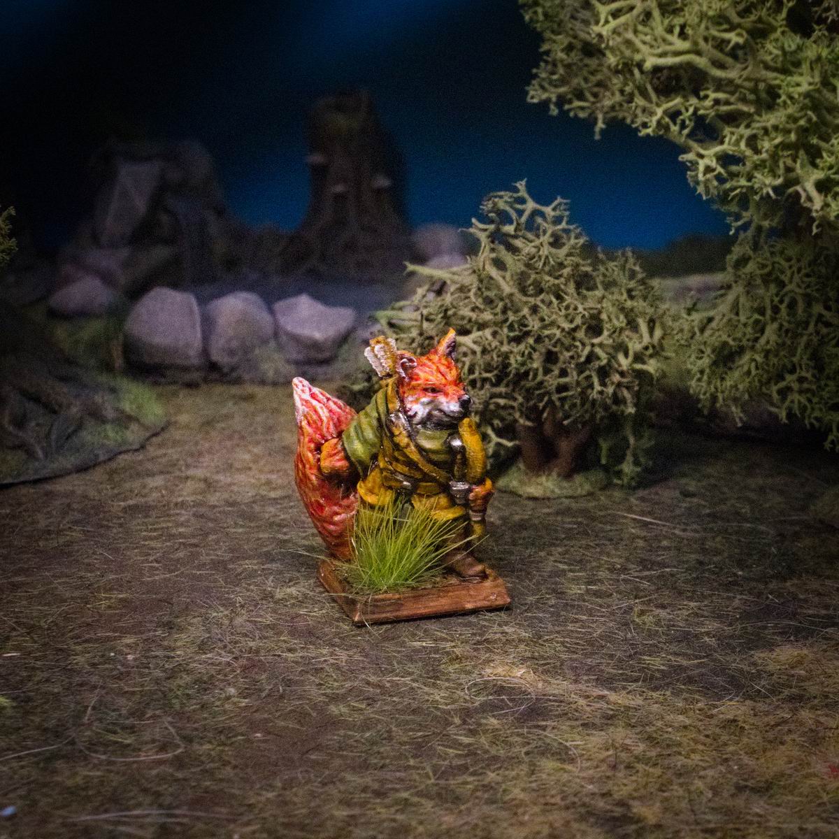 Revefolk ranger, 3D-printet D&D-miniatyr fra Spillsmia.
