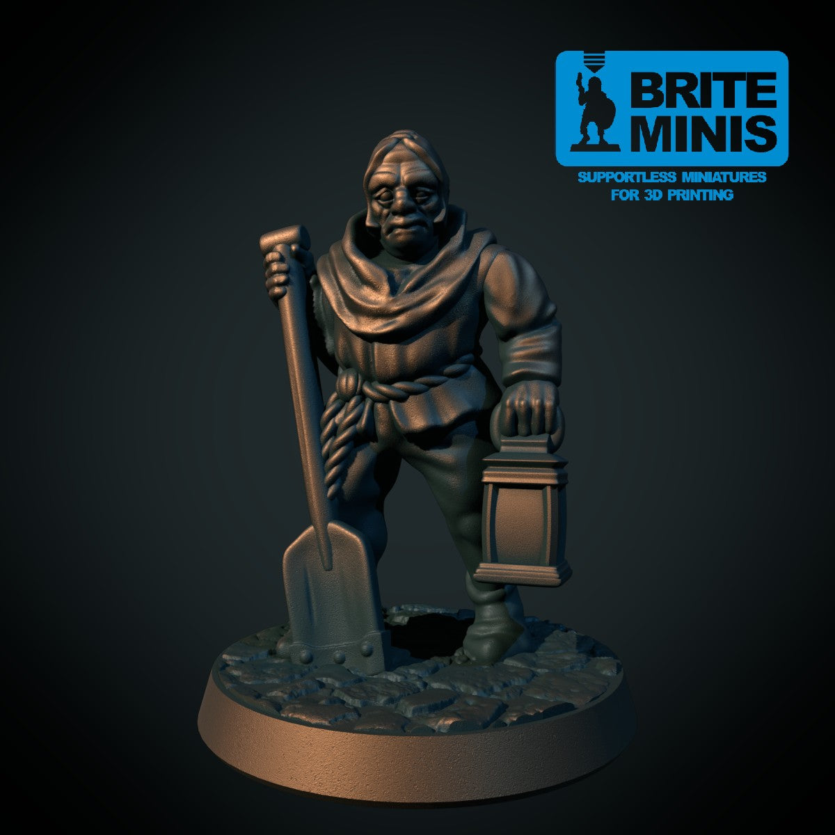 Gravgraver, 3D-printet D&D-miniatyr fra Spillsmia.