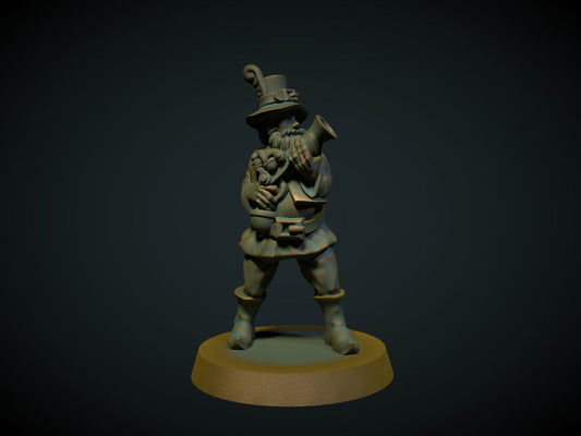 Landeveisrøver med blunderbuss, 3D-printet D&D-miniatyr fra Spillsmia.