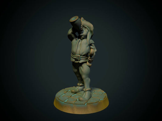 Leiehjelp med drikke, 3D-printet D&D-miniatyr fra Spillsmia.