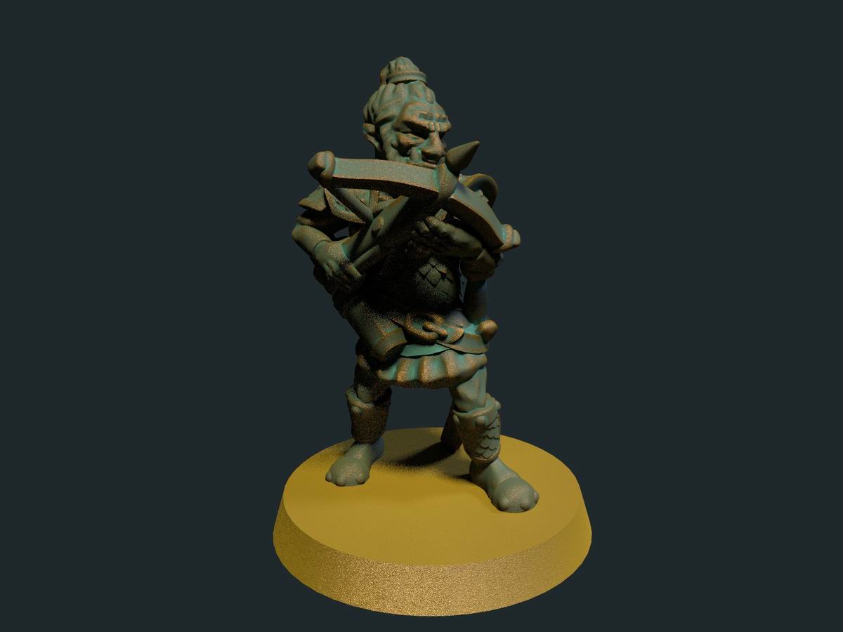 Hobgoblin med armbrøst, 3D-printet D&D-miniatyr fra Spillsmia.