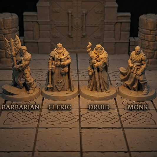 Human Male: Barbarian, Cleric, Druid & Monk
