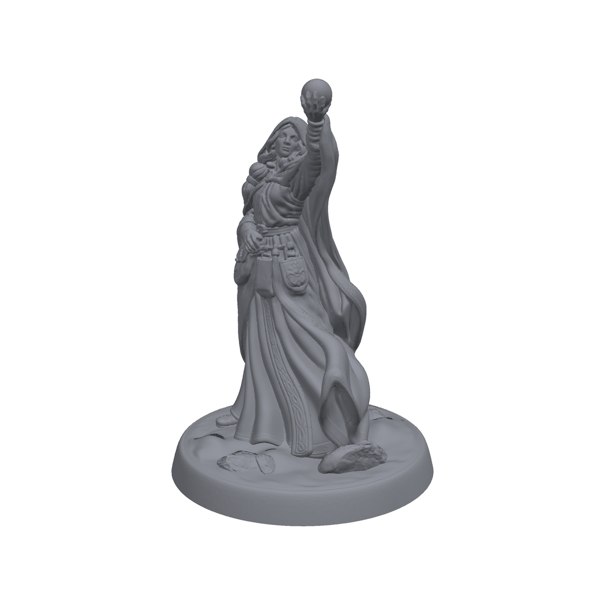 Human Female Wizard Lifting Orb