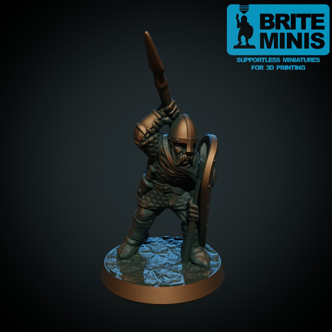 Huskarl 3, 3D-printet D&D-miniatyr fra Spillsmia.
