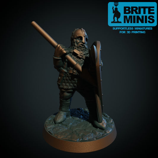Huskarl 4, 3D-printet D&D-miniatyr fra Spillsmia.