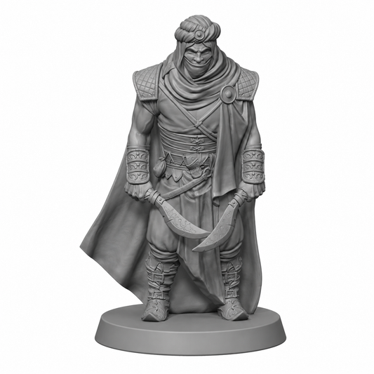 3D-printet Immortal Soldier elitekriger i grå PLA til D&D og tabletop-rollespill.