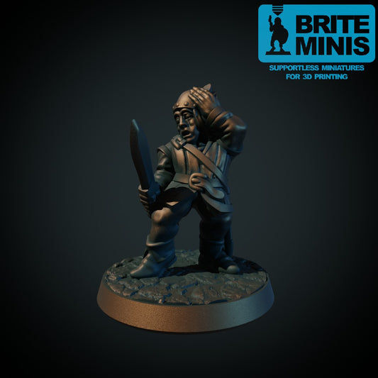 Ung eventyrer, 3D-printet D&D-miniatyr fra Spillsmia.