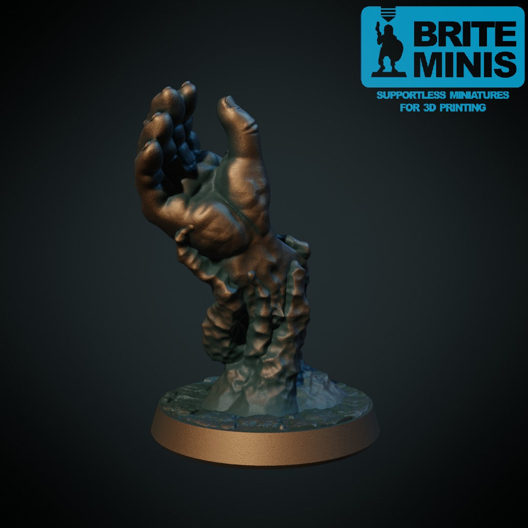 3D-printet magisk kjempehånd magisk effekt-rekvisitt i grå PLA til D&D og Pathfinder.