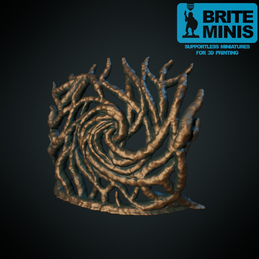 3D-printet magisk vegg magisk effekt-rekvisitt i grå PLA til D&D og Pathfinder.