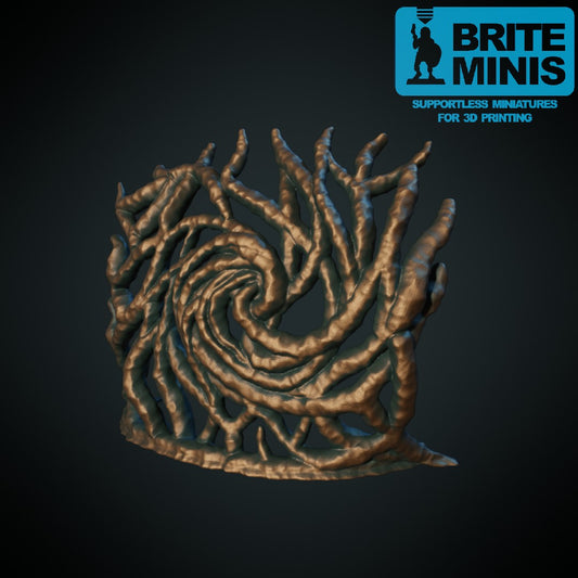3D-printet magisk vegg magisk effekt-rekvisitt i grå PLA til D&D og Pathfinder.
