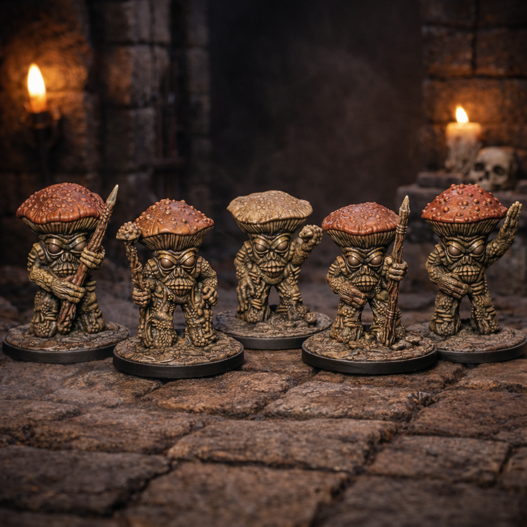 Mushroomfolk – miniatyrsett (5 stk)