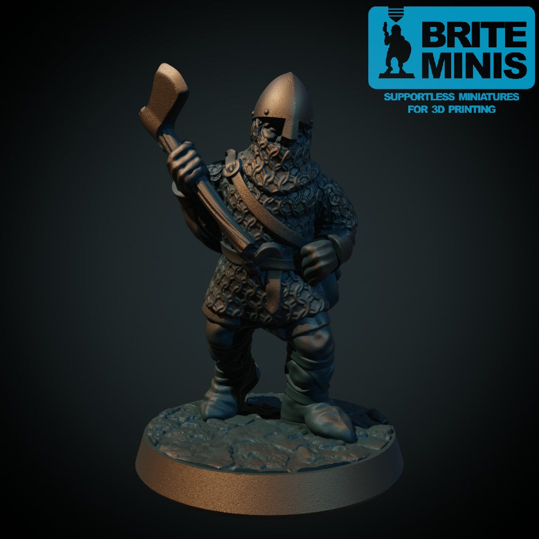 Nordisk øksemann, 3D-printet D&D-miniatyr fra Spillsmia.