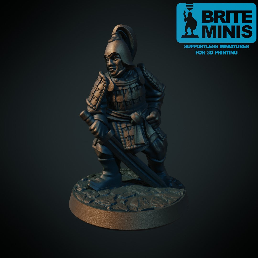 Orientalsk sverdmann, 3D-printet D&D-miniatyr fra Spillsmia.