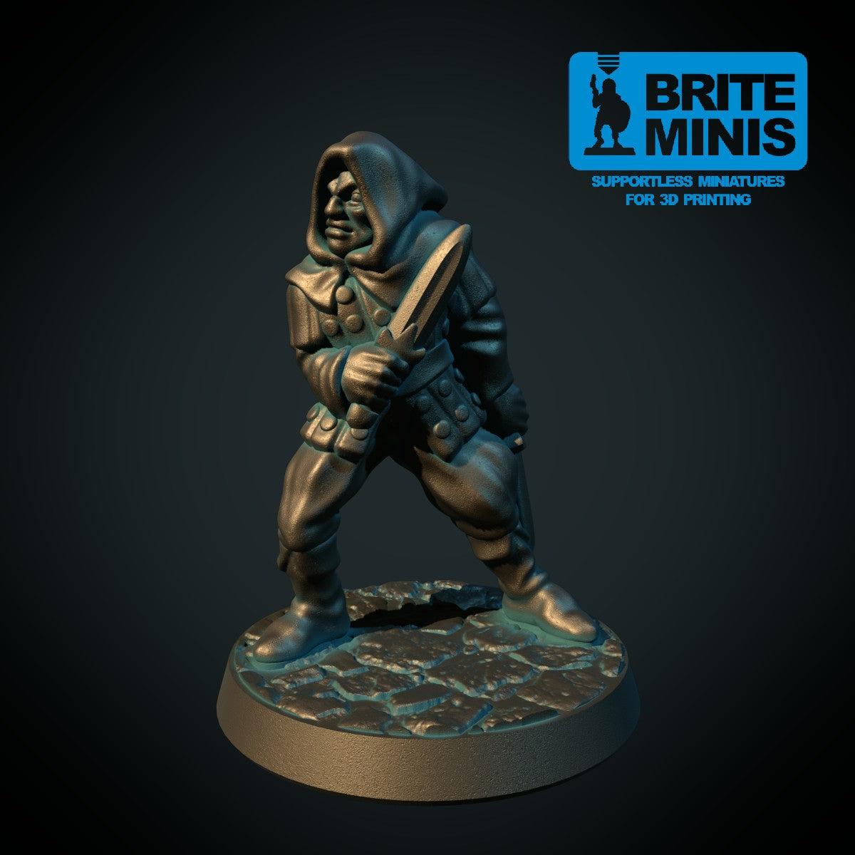 Snikende rogue - 3D-printet D&D-miniatyr fra Spillsmia