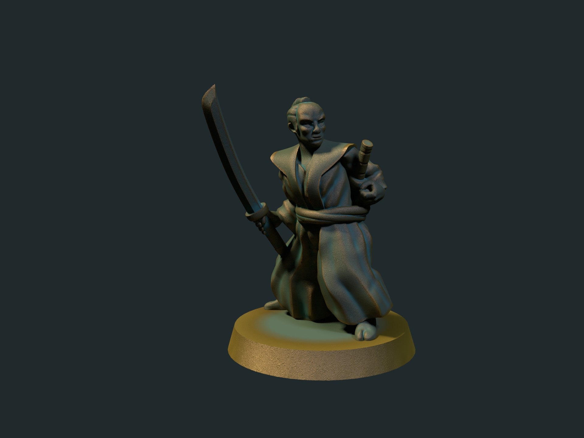 Samurai II - 3D-printet D&D-miniatyr fra Spillsmia