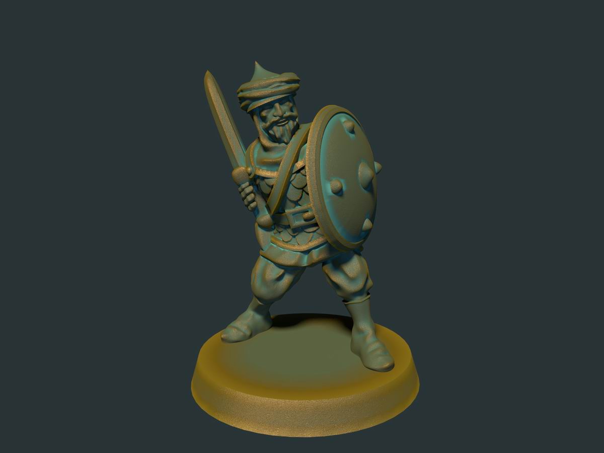 Saracener II, 3D-printet D&D-miniatyr fra Spillsmia.