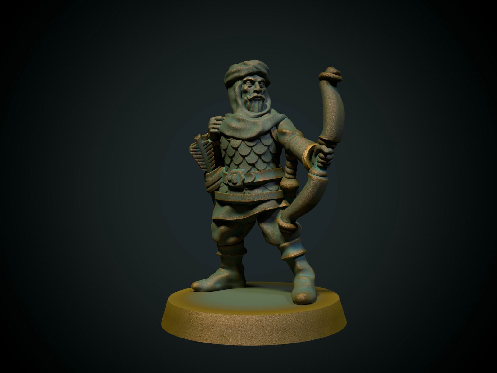 Saracensk bueskytter II, 3D-printet D&D-miniatyr fra Spillsmia.