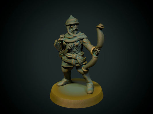 Saracensk bueskytter I, 3D-printet D&D-miniatyr fra Spillsmia.