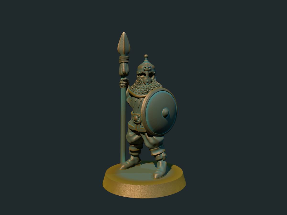 Sarasensk elitespydmann, 3D-printet D&D-miniatyr fra Spillsmia.