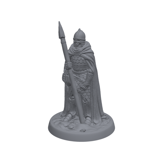 Skeleton Spearman with Cloak and Pouch