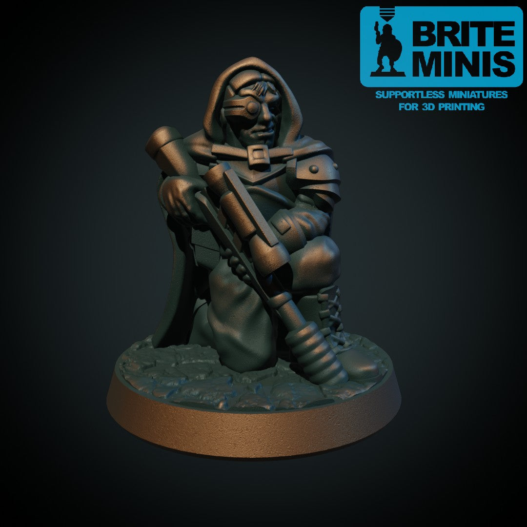 Space Ranger, snikskytter, 3D-printet sci-fi-miniatyr fra Spillsmia.