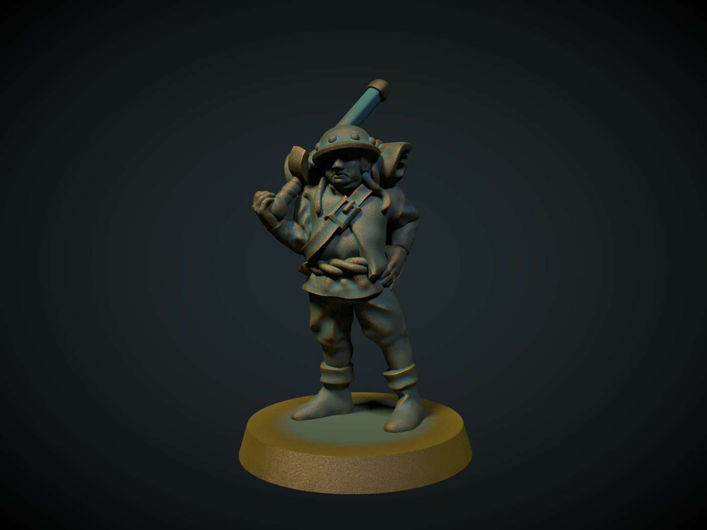 Væpner - 3D-printet D&D-miniatyr fra Spillsmia