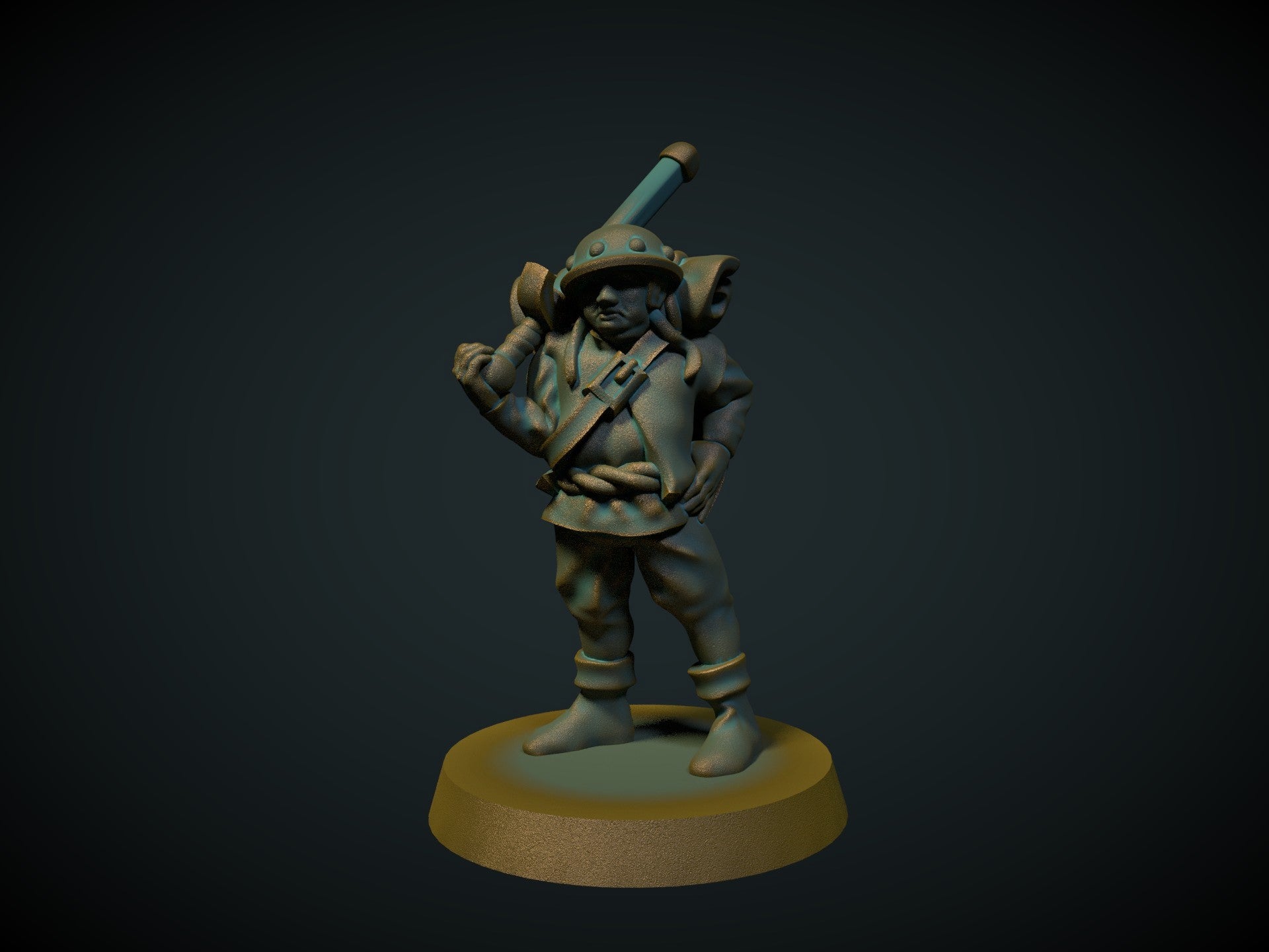 Væpner - 3D-printet D&D-miniatyr fra Spillsmia