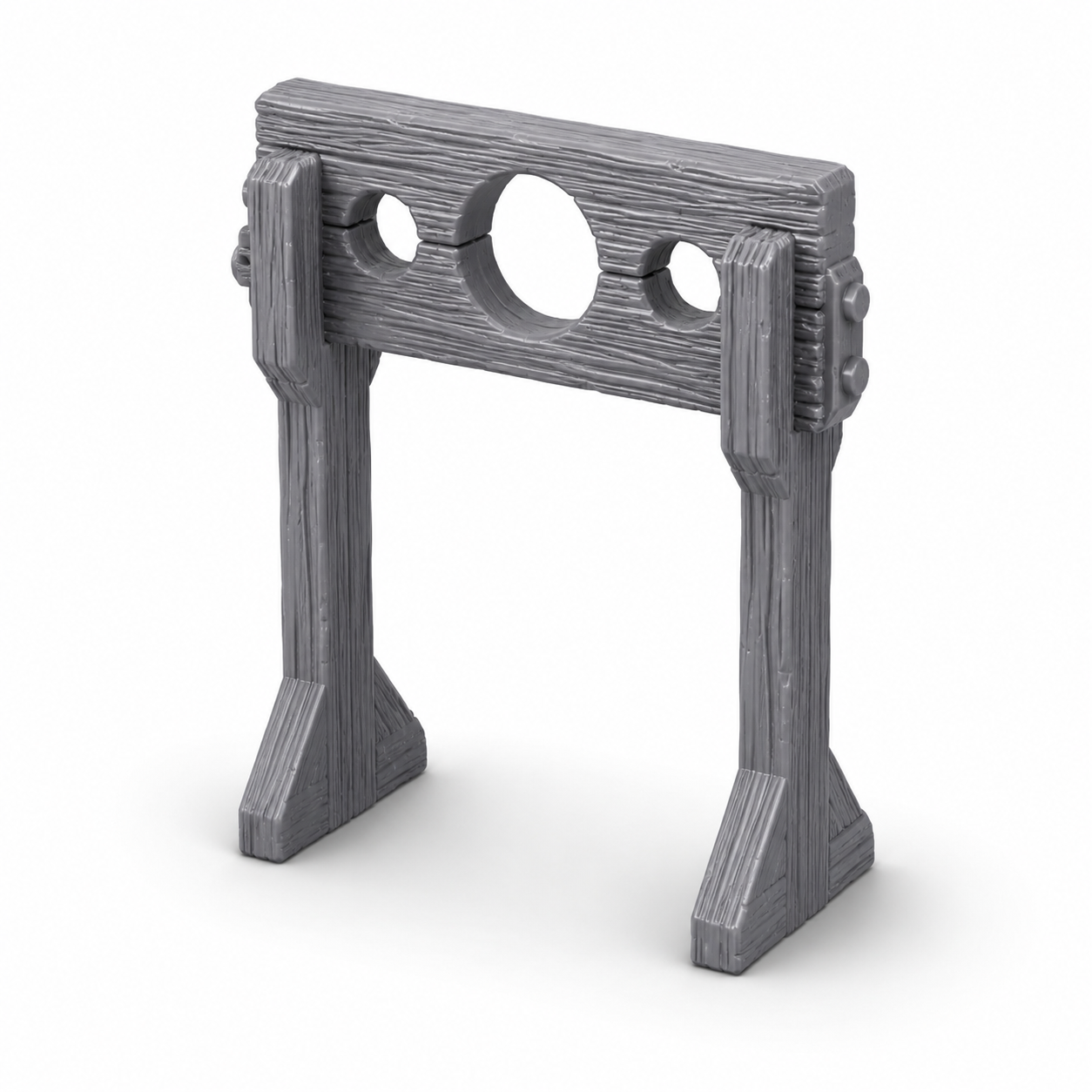 3D-printet gapestokk – terrengrekvisitt til torg og fengselsscener i D&D.