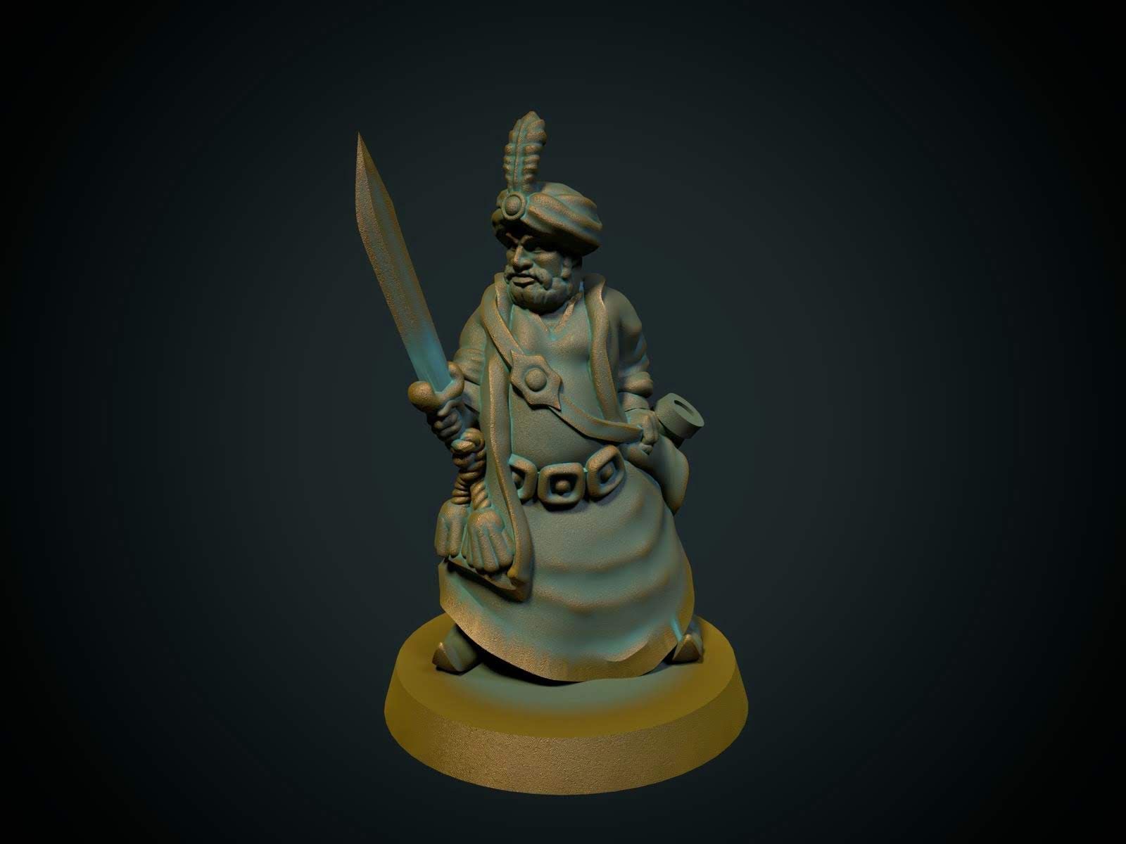 Sultan - 3D-printet D&D-miniatyr fra Spillsmia