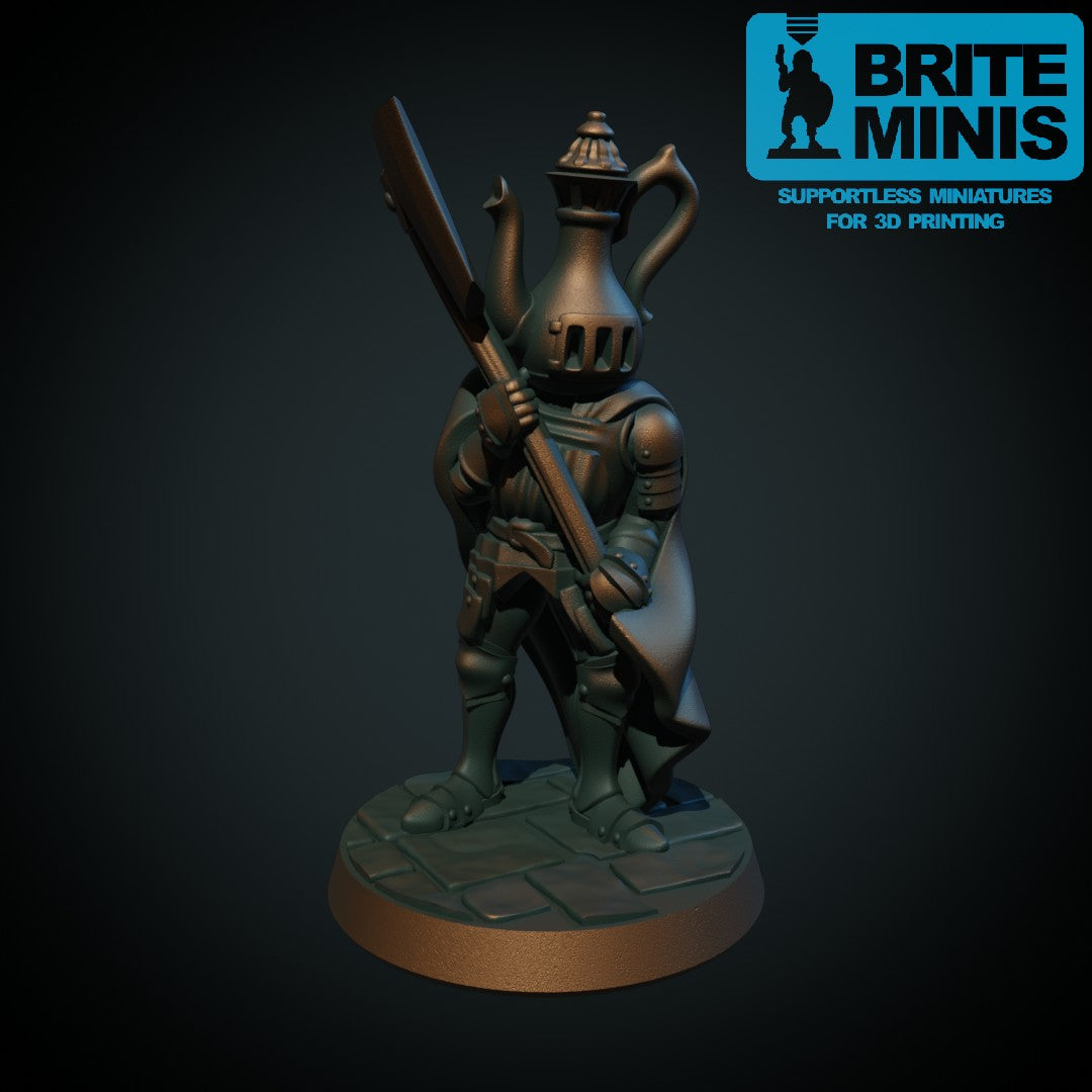 Lord Teapothead, 3D-printet D&D-miniatyr fra Spillsmia.