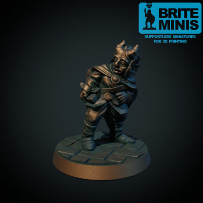 Tiefling-barn som tyv, 3D-printet D&D-miniatyr fra Spillsmia.