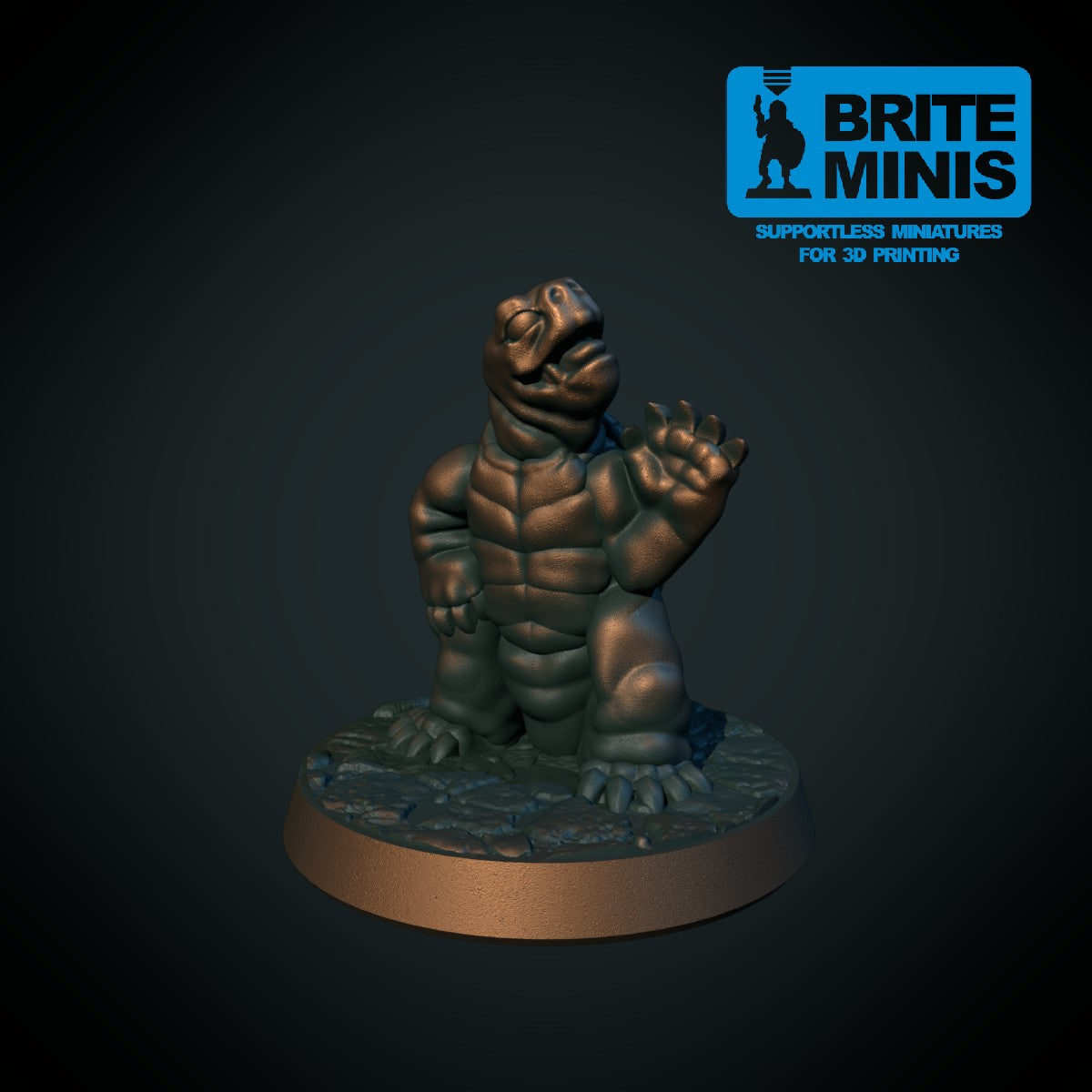 Tortle-barn, 3D-printet D&D-miniatyr fra Spillsmia.