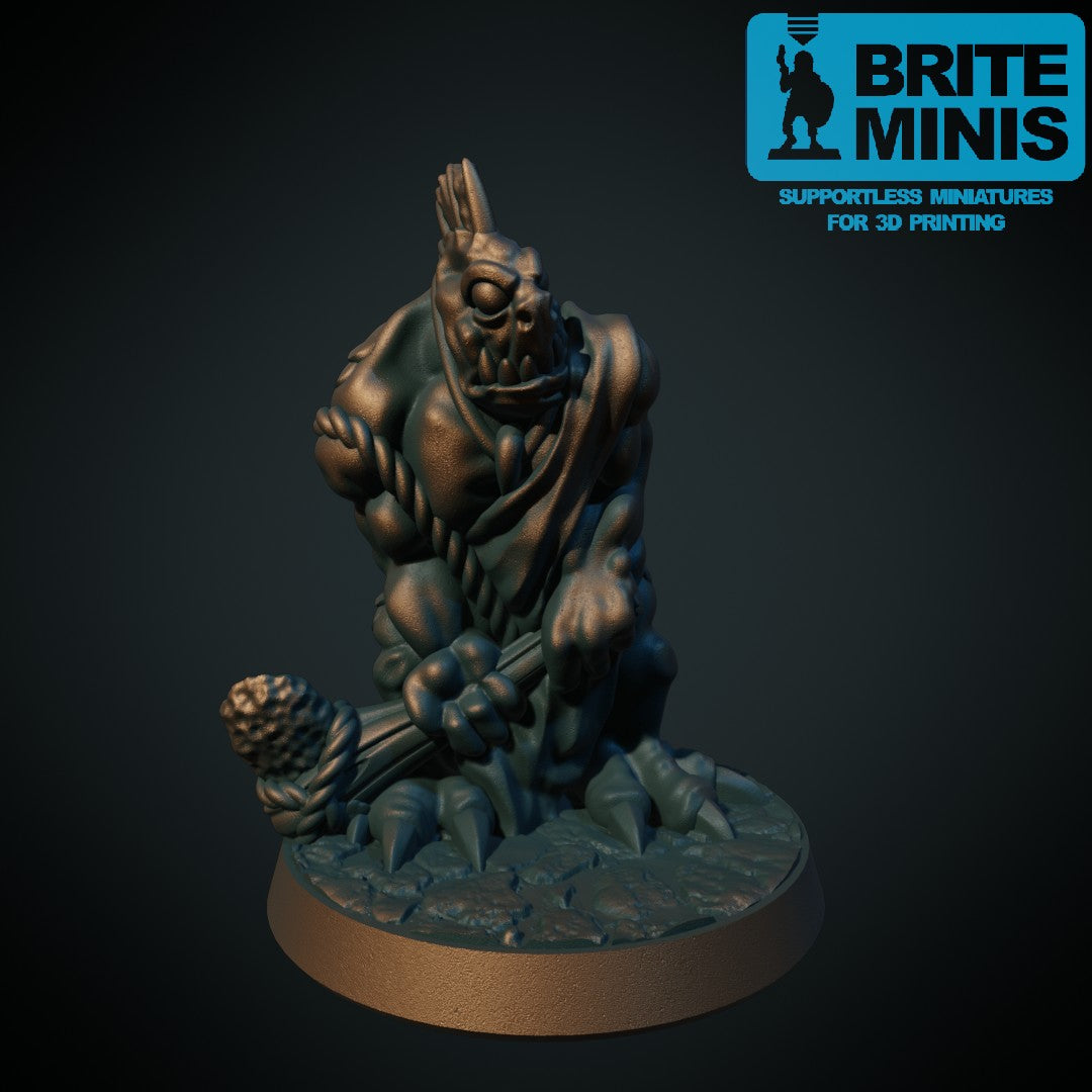 Troglodytt, 3D-printet D&D-miniatyr fra Spillsmia.