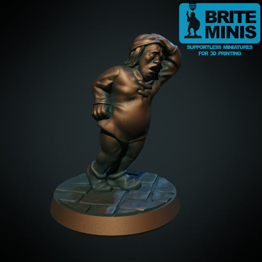 Løpende landsbyboer - 3D-printet D&D-miniatyr fra Spillsmia