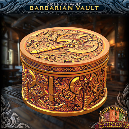 Barbarian's Brew - dice- og mini-vault fra FatesEnd, 3D-printet til D&D og rollespill.