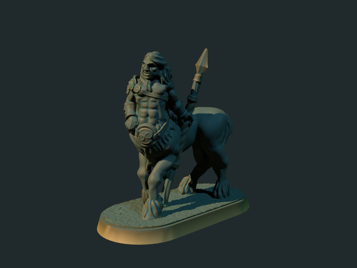 Kentaur med spyd – 3D-printet D&D-miniatyr fra Spillsmia