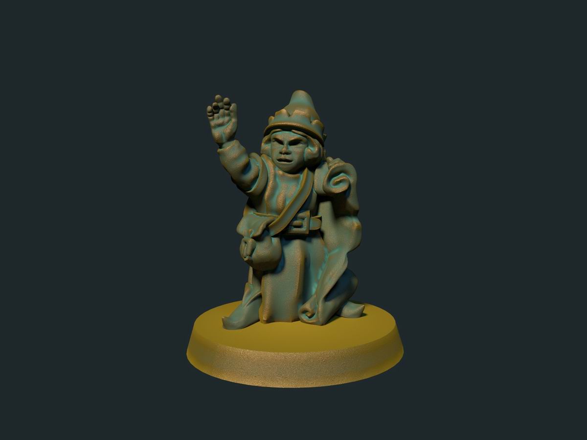 Barnemagiker, 3D-printet D&D-miniatyr fra Spillsmia.