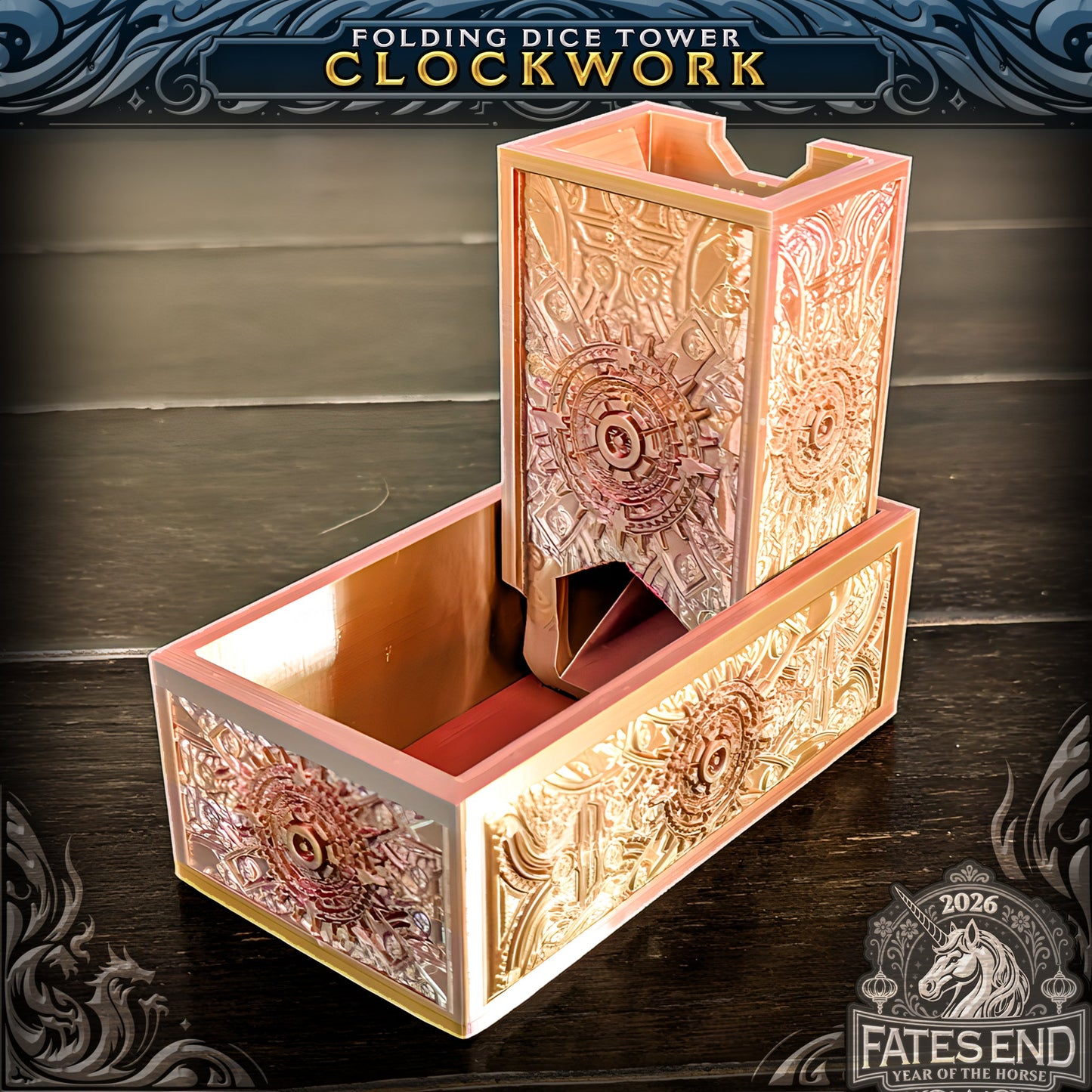 Clockwork Folding Dice Tower