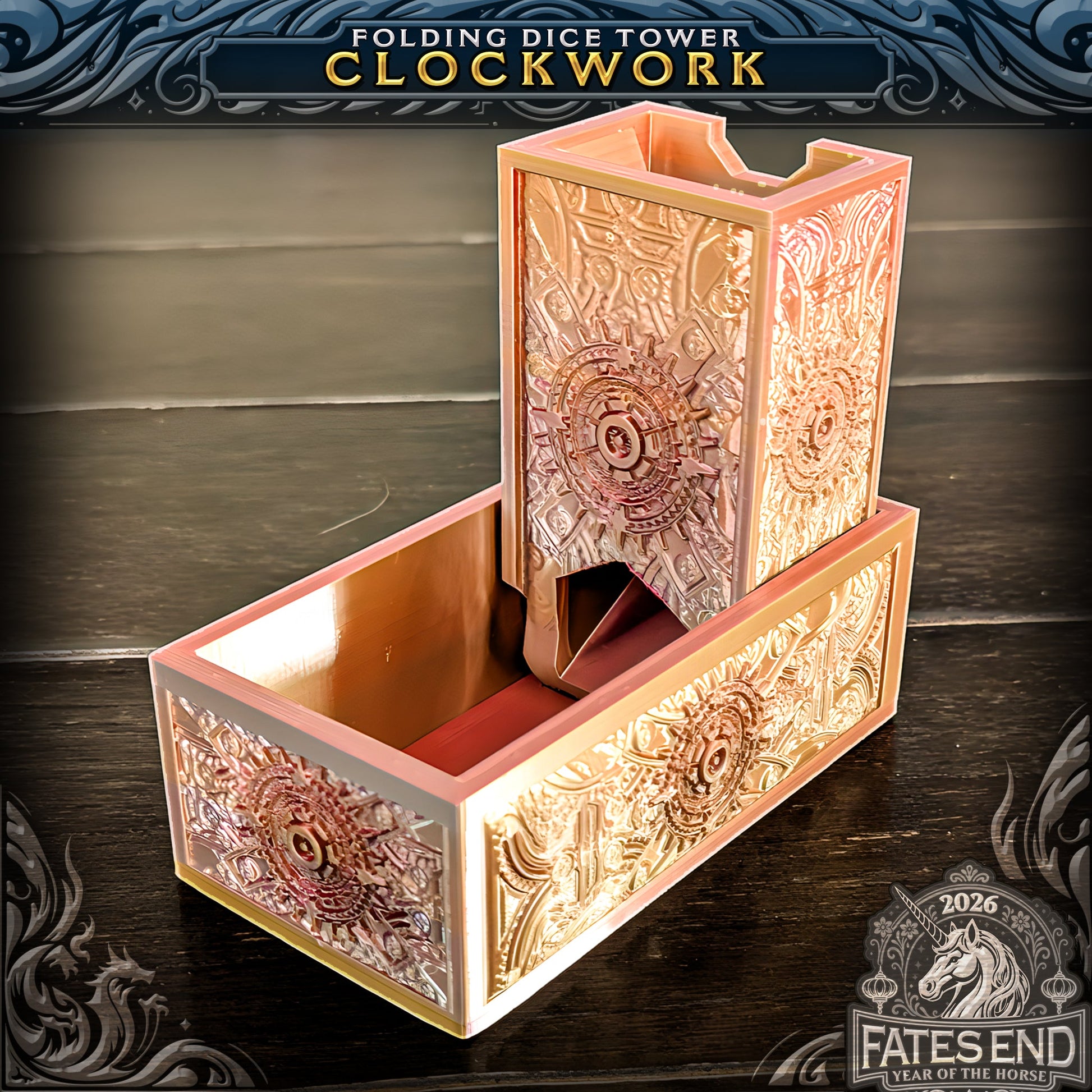 Clockwork Folding Dice Tower