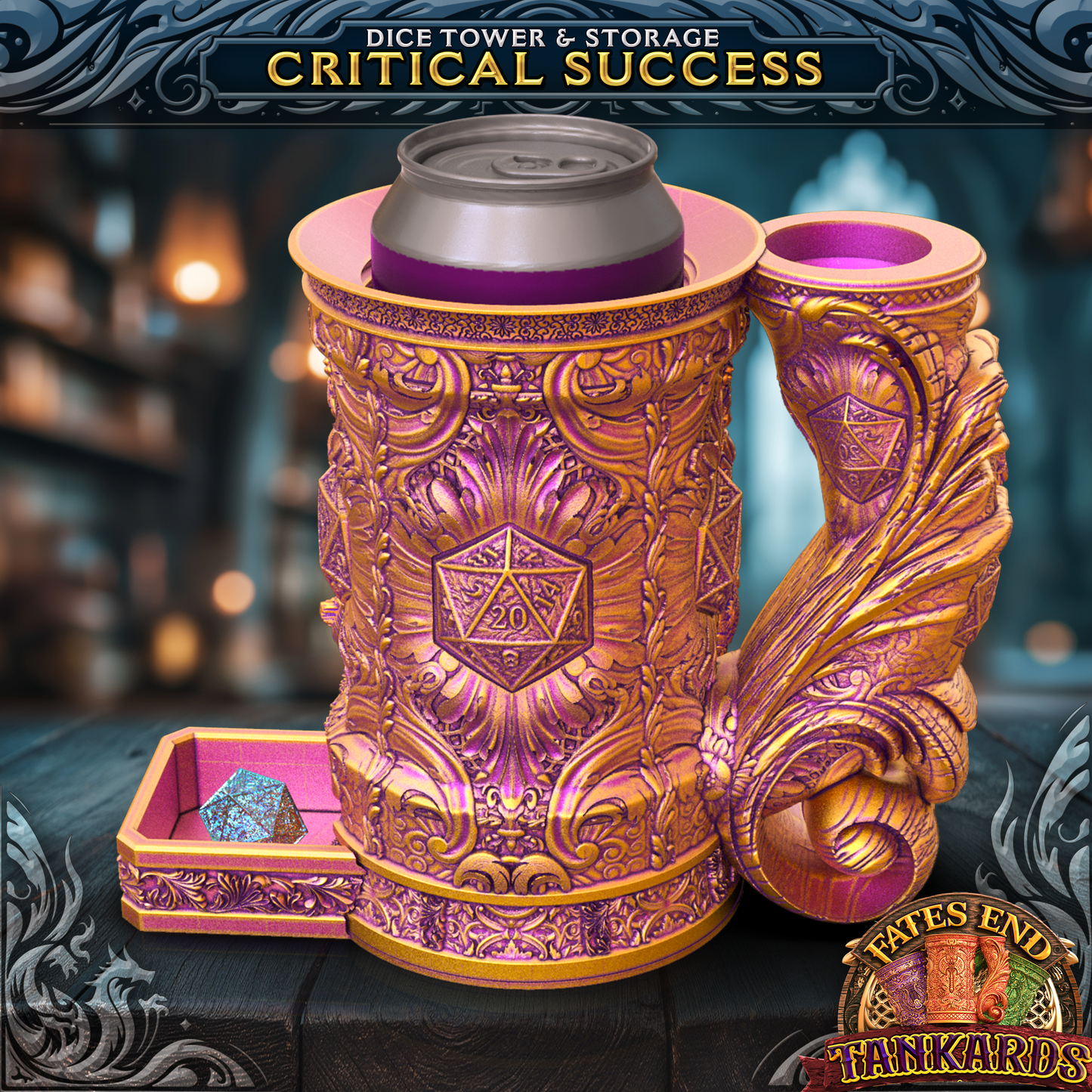 Critical Success - Crit Tankard & Vault, 3D-printet fra FatesEnd, til D&D og rollespill.