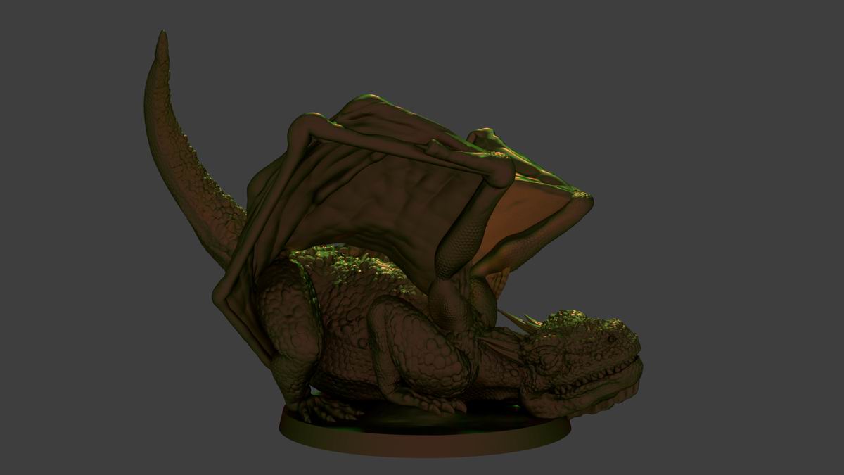 Drake – 3D-printet D&D-miniatyr fra Spillsmia