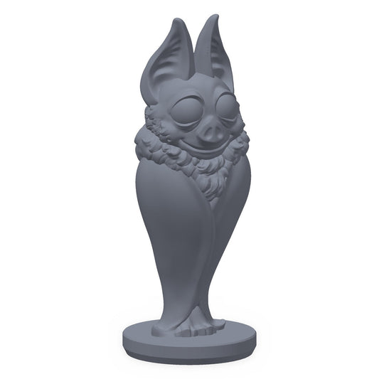 Fire mystiske følgesvenner: åndevette, botsgjenger, tempelvokter og sirkusdukke, 3D-printet D&D-familiarsett fra Spillsmia.