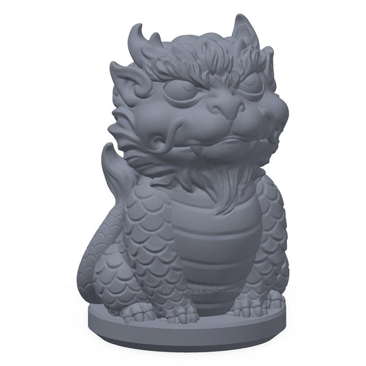 Tre følgesvenner: drageunge, paret Flint og Margaret, og et lite beist, 3D-printet D&D-familiarsett fra Spillsmia.