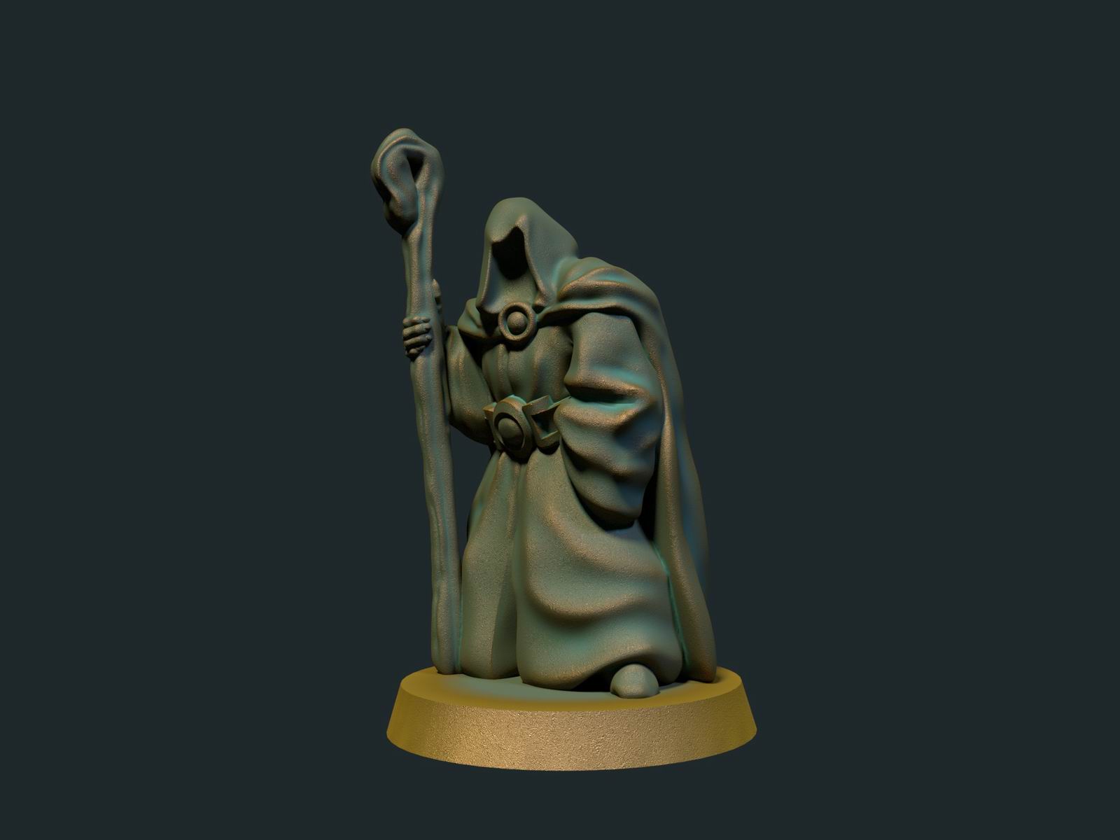 Fremmed i hette, 3D-printet D&D-miniatyr fra Spillsmia.