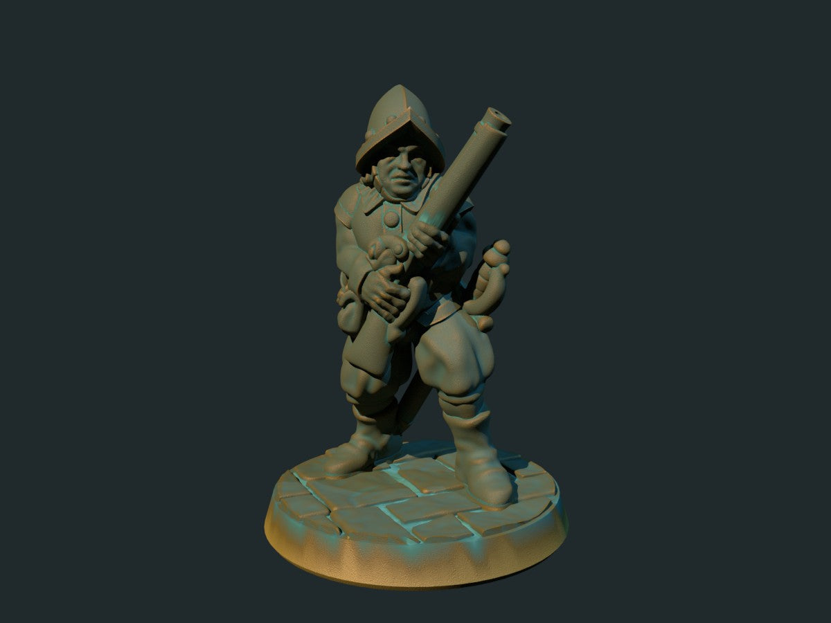 Musketer II, 3D-printet D&D-miniatyr fra Spillsmia.
