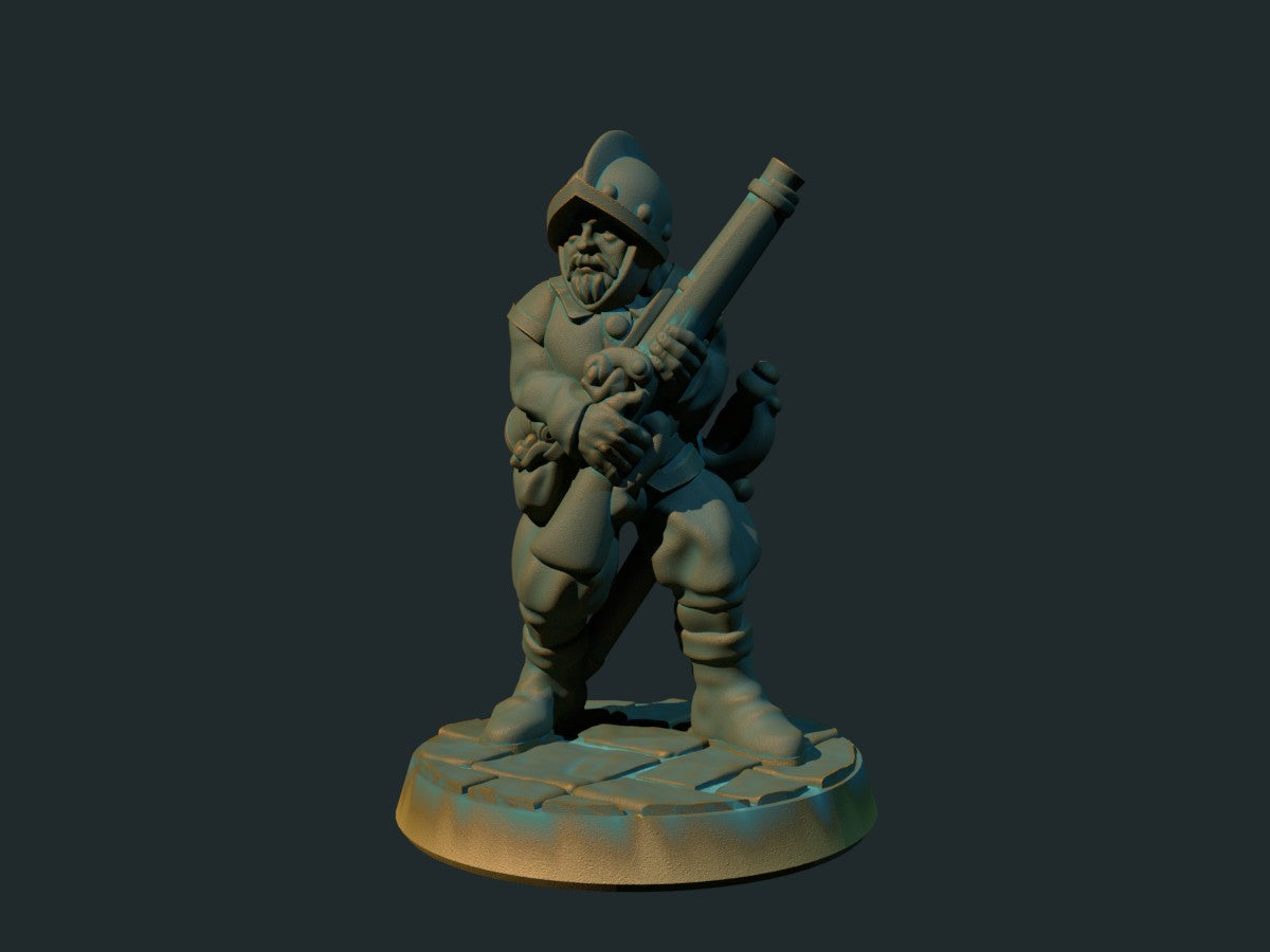 Musketer III, 3D-printet D&D-miniatyr fra Spillsmia.