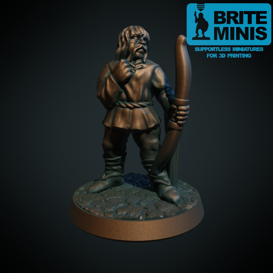 Bondebueskytter I, 3D-printet D&D-miniatyr fra Spillsmia.