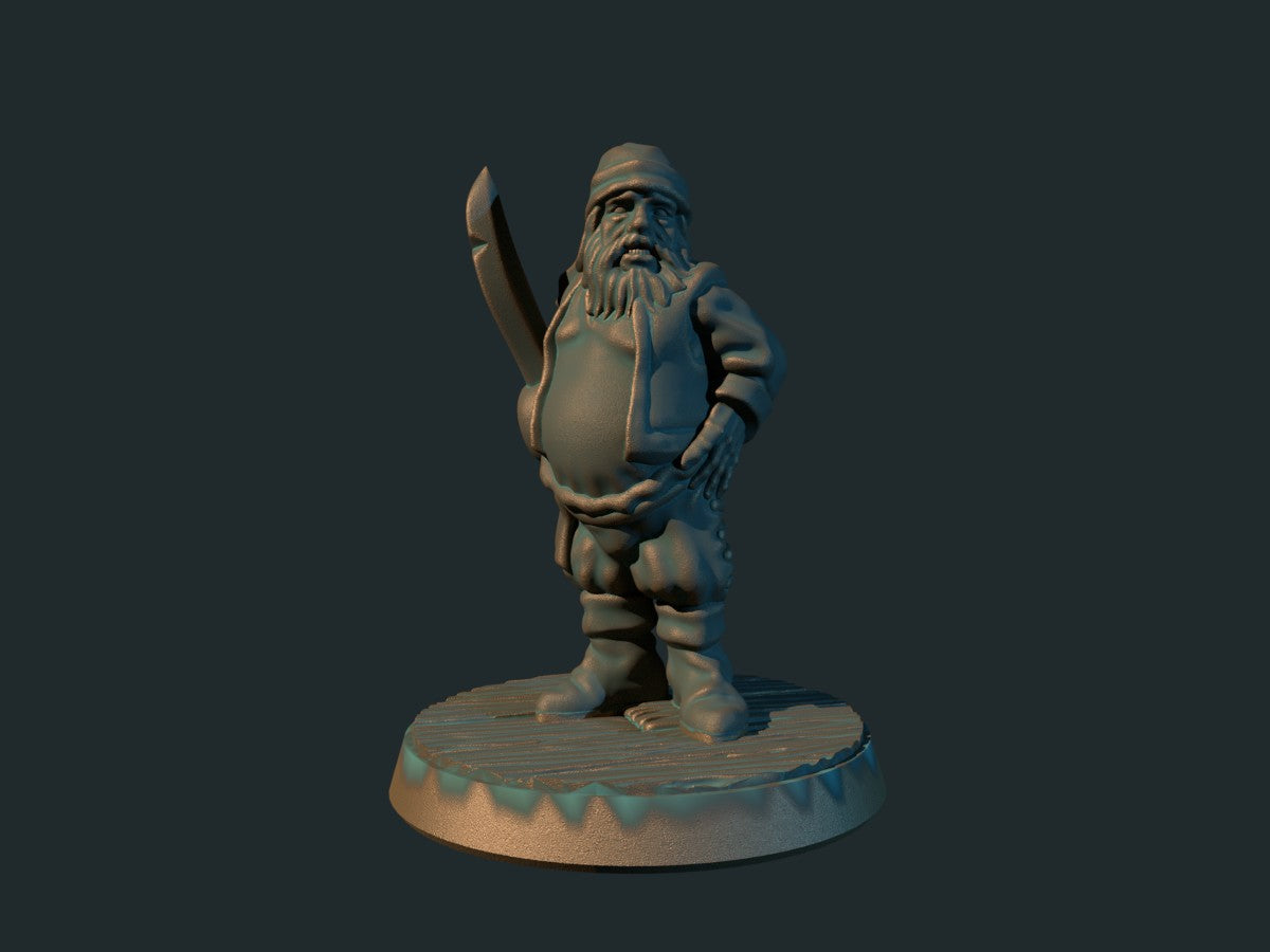 Pirat I, 3D-printet D&D-miniatyr fra Spillsmia.